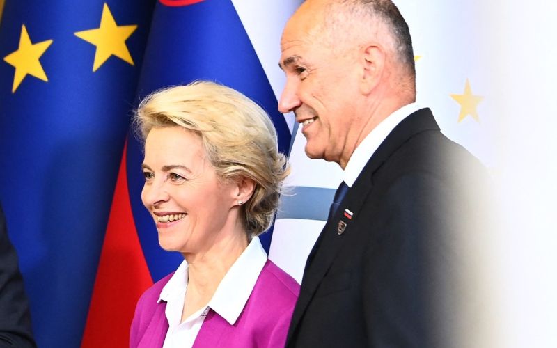 Ursula von der Leyen in Janez Janša