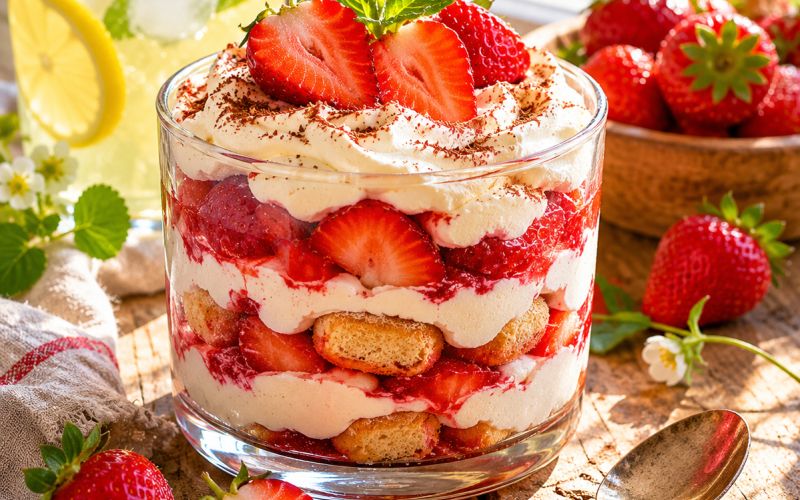 Jagodni tiramisu v kozarcu