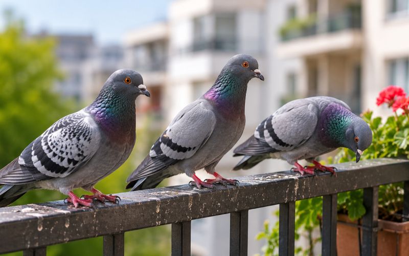 golobi, balkon