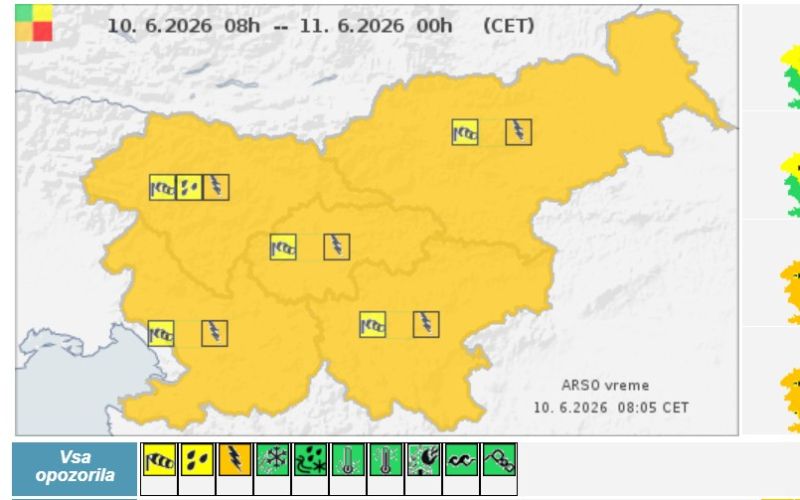 Oranžno vremensko opozorilo za severni regiji