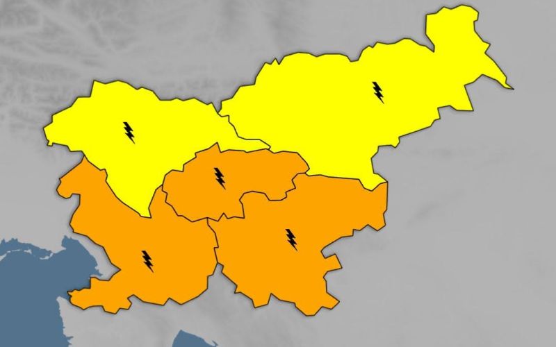 Oranžno opozorilo velja za osrednjo in jugovzhodno Slovenijo