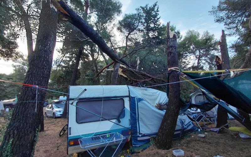 kamp-rapoca, nerezine, losinj, neurje