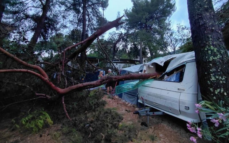 kamp-rapoca, nerezine, losinj, neurje