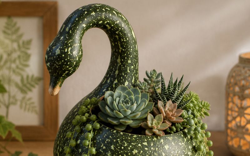 okrasna-buca, speckled-swan
