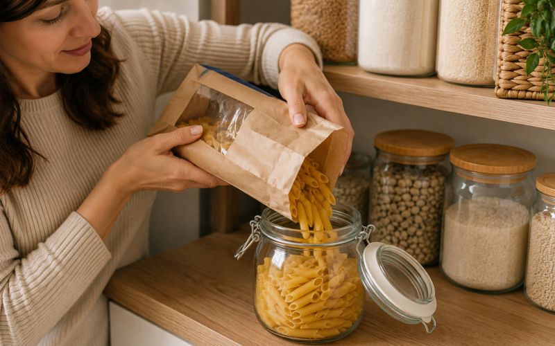 moka, riz, testenine, posode, shranjevanje-hrane