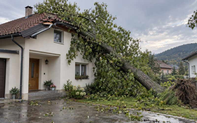 podrto-drevo, hisa, neurje
