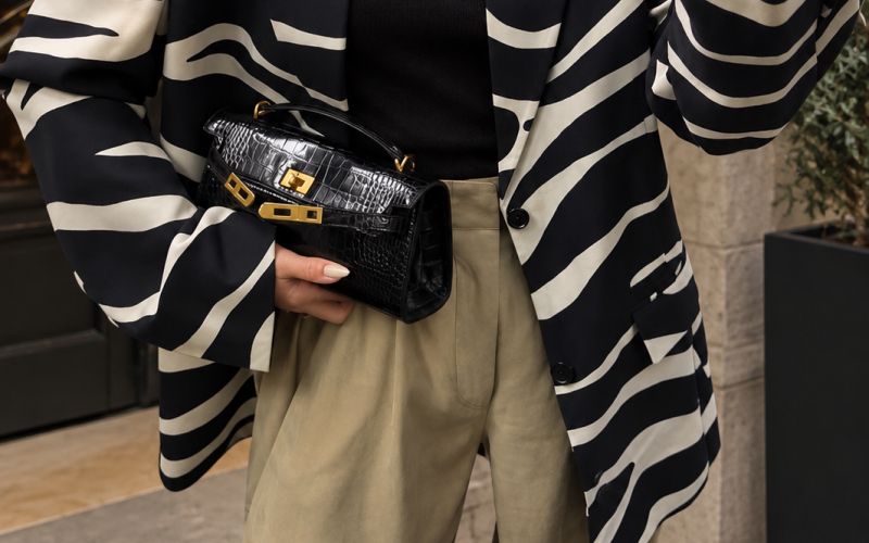 Zebra vzorec, blazer, suknjič