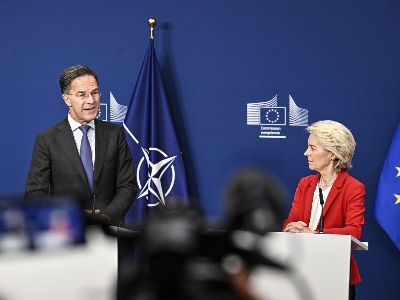 Von der Leyen in Rutte postavljata dronski zid Evrope