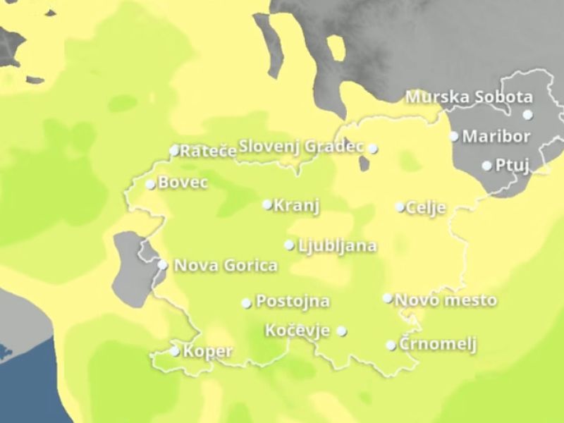 Arso: Razširilo se bo nad vso državo, meja sneženja se bo spustila do nižin