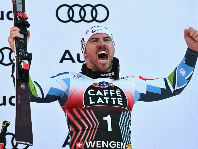 Miha hitrejši v Wengnu (video). Brutalna proga, rekord in zmaga Odermatta