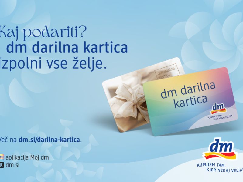 Darilo, ki vedno izpolni pričakovanja: dm darilna kartica