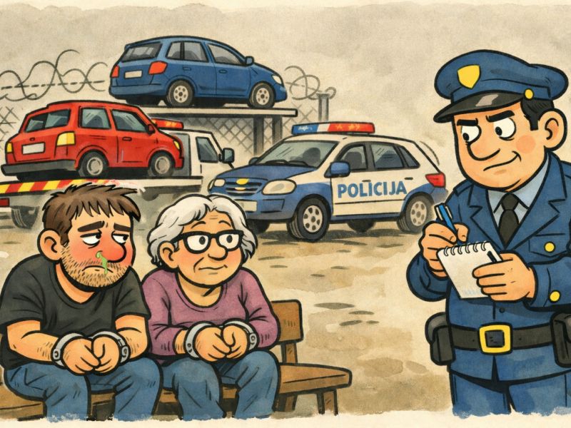 42-letnik vozil zadet in brez izpita; ponj prišla mama, tudi brez izpita