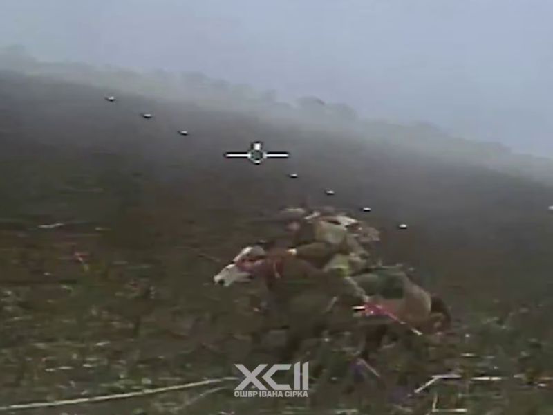 Ukrajinske sile z dronom uničile ruskega vojaka na konju