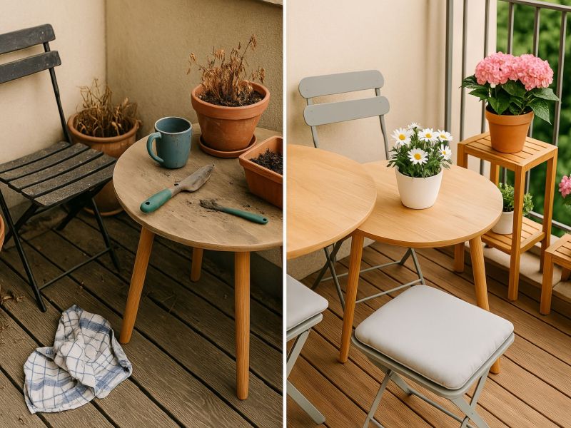 Od umazanega do popolnega balkona v enem dnevu