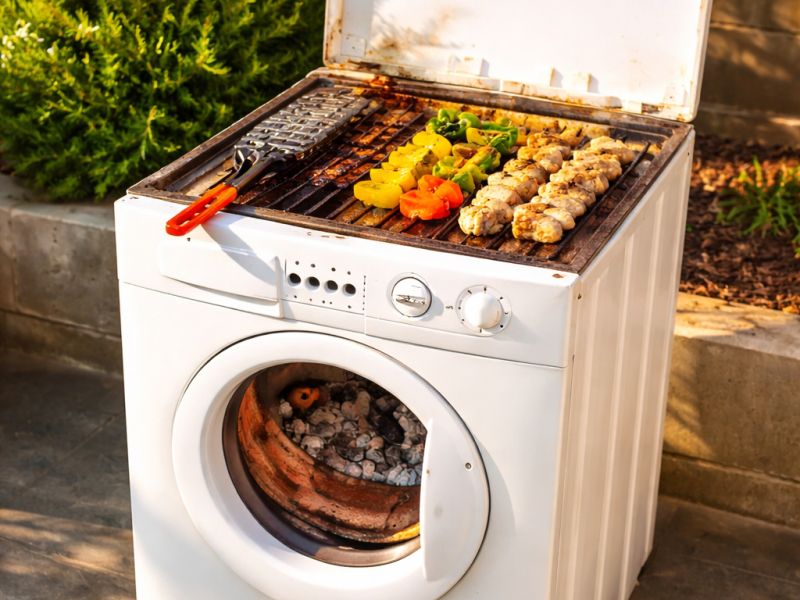 Ne boste verjeli: iz starega pralnega stroja je naredil žar (genialno!)