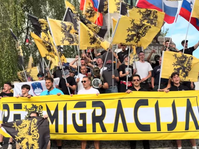 Neonacisti zasedli Ljubljano, skandirali Meščevo ime, razburili Slovenijo