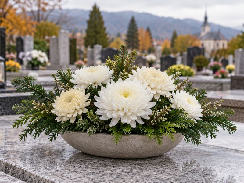 Aranžma za grob: katere barve in dodatki sodijo skupaj?