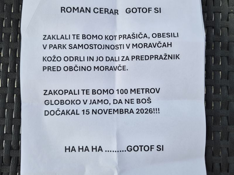 Kandidatom za župana grozijo s smrtjo: ozračje pred lokalnimi volitvami v Moravčah vse bolj napeto