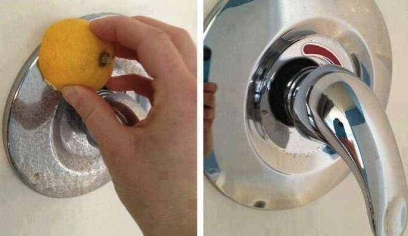 Madeža od vodnega kamna boste s kopalniških površin enostavno očistili z limono.