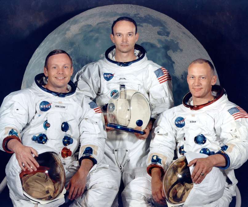 Neil Armstrong, Edwin Aldrin, Michael Collins, pristanek na luni