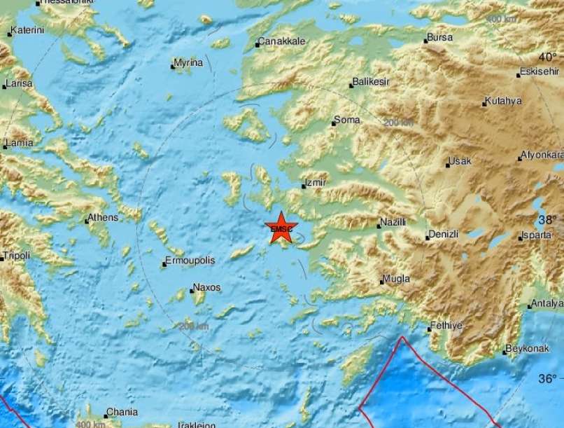 potres, Egejsko morje, Grčija