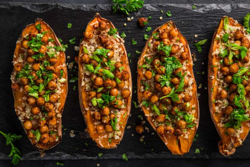 sweet potatoes with chickpeas 