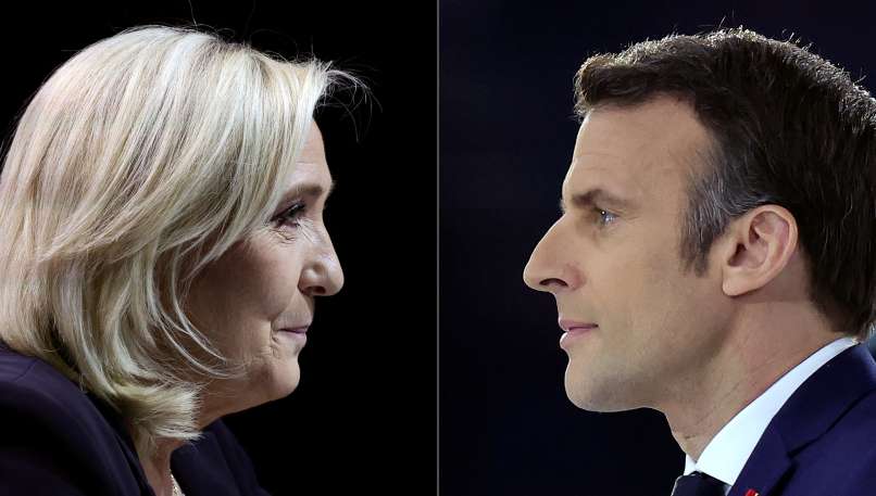 par autant de points de pourcentage, Macron a dépassé Le Pen