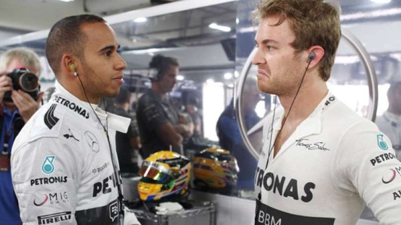 Britanec Lewis Hamilton (levo) in Nemec Nico Rosberg