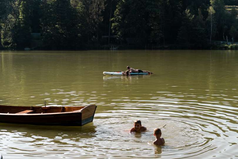 blaguško-jezero, kopanje, poletje, sup, jezero