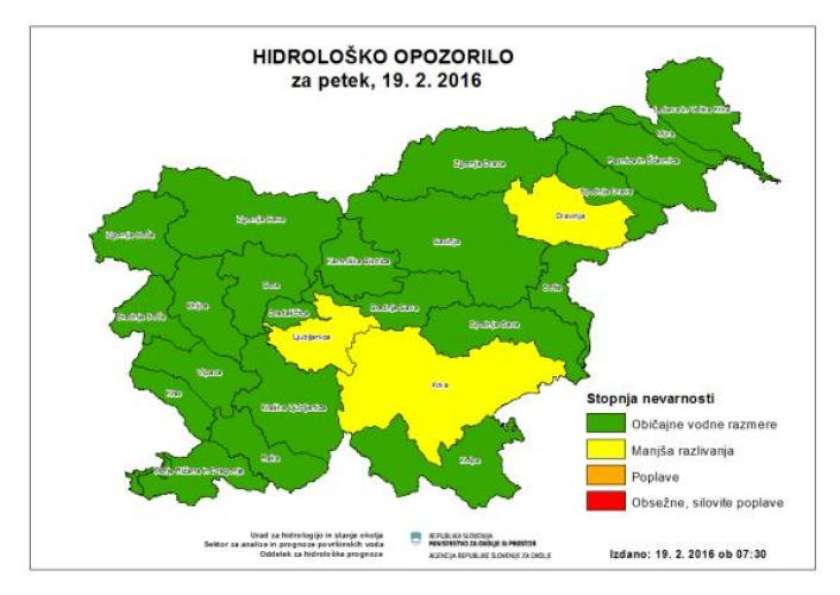 Krka v spodnjem toku zmerno narašča