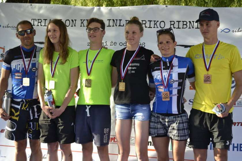 FOTO: Mandič in Vrtačičeva postala državna prvaka v sprint triatlonu v Kočevju