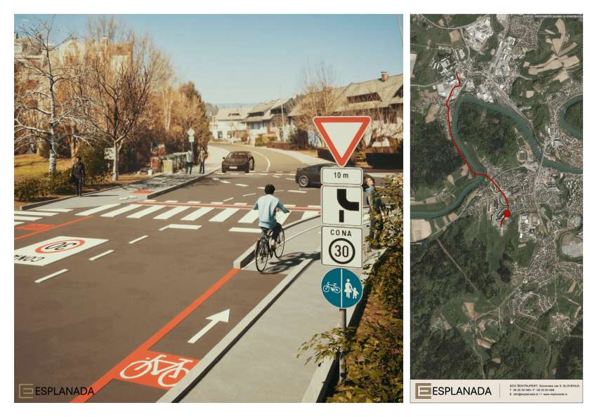 Nova kolesarska povezava in urejanje Ulice Slavka Gruma