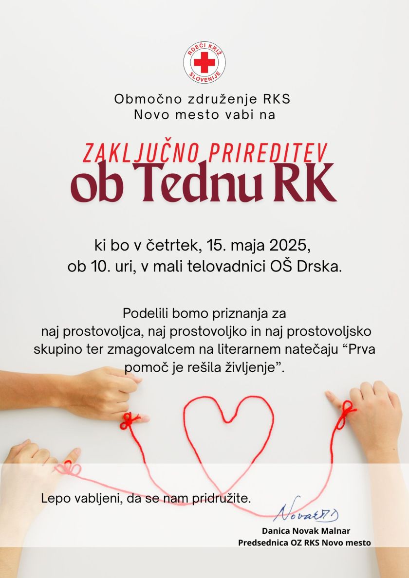 Zaključna prireditev Tedna Rdečega križa na OŠ Drska