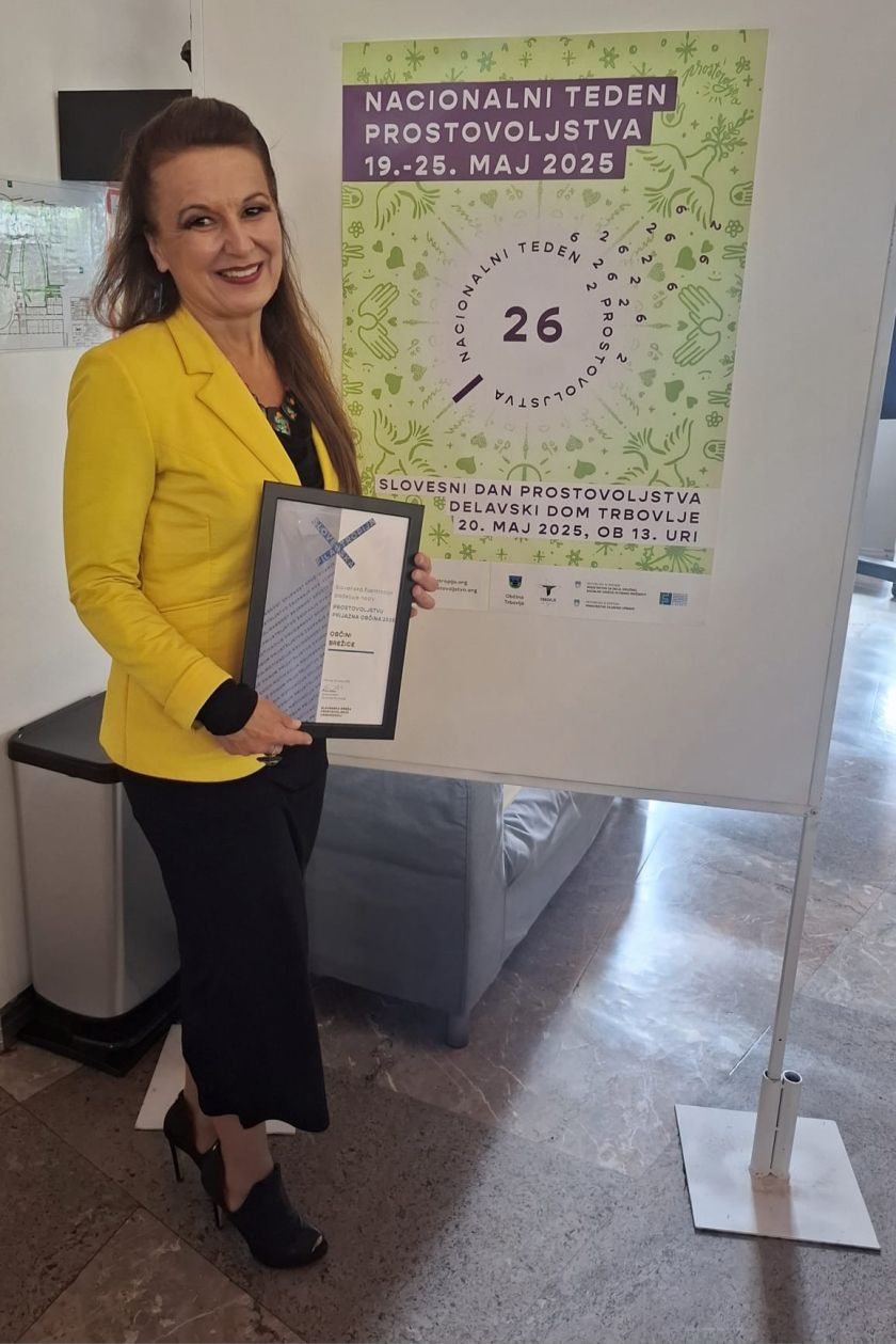 Občina Brežice prejela priznanje ''Prostovoljstvu prijazna občina''