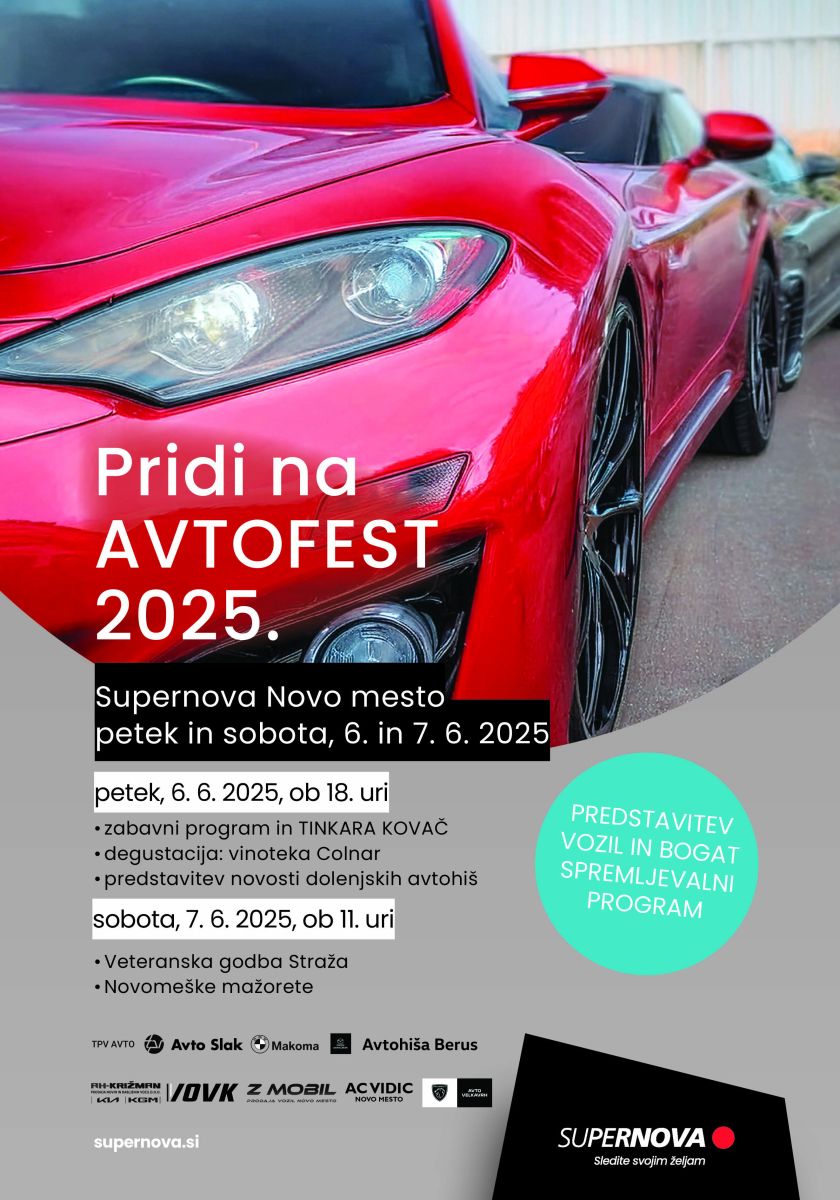 AVTOFEST 2025: Vikend avtomobilskih užitkov v Supernovi Novo mesto
