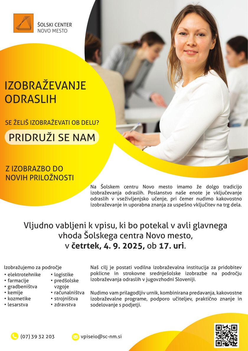 Izobraževanje odraslih na Šolskem centru Novo mesto