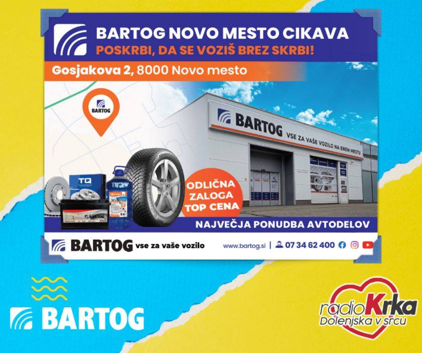 Bartog z novo poslovalnico na Cikavi v Novem Mestu!