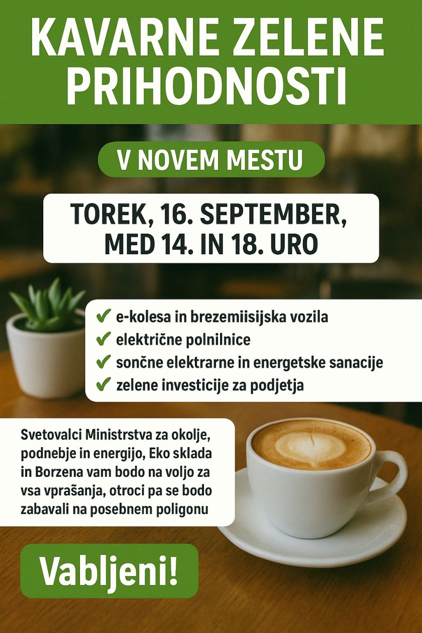 Kavarne zelene prihodnosti prihajajo v Novo mesto
