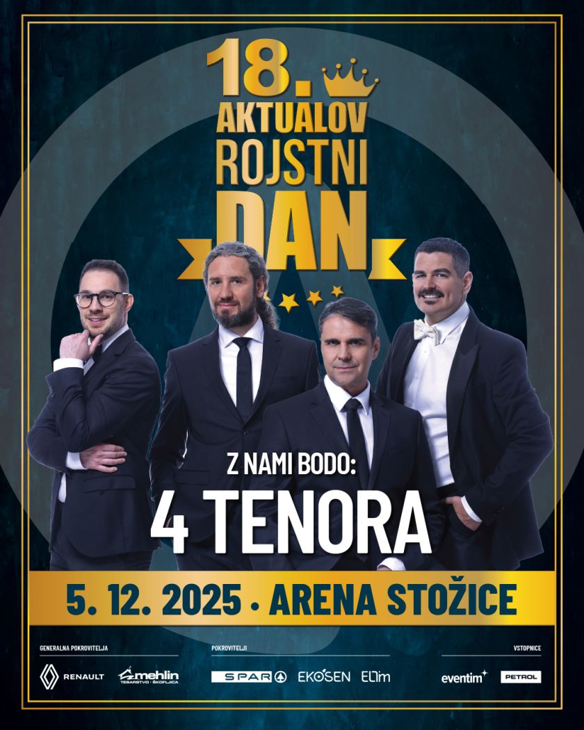 Na Aktualov 18. rojstni dan prihajajo tudi 4 Tenora!