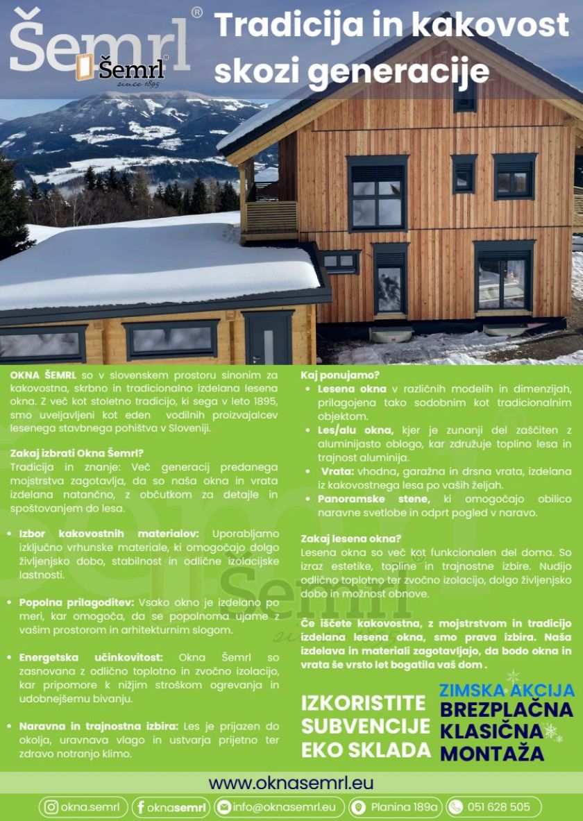 OKNA ŠEMRL – tradicija in kakovost že od leta 1895