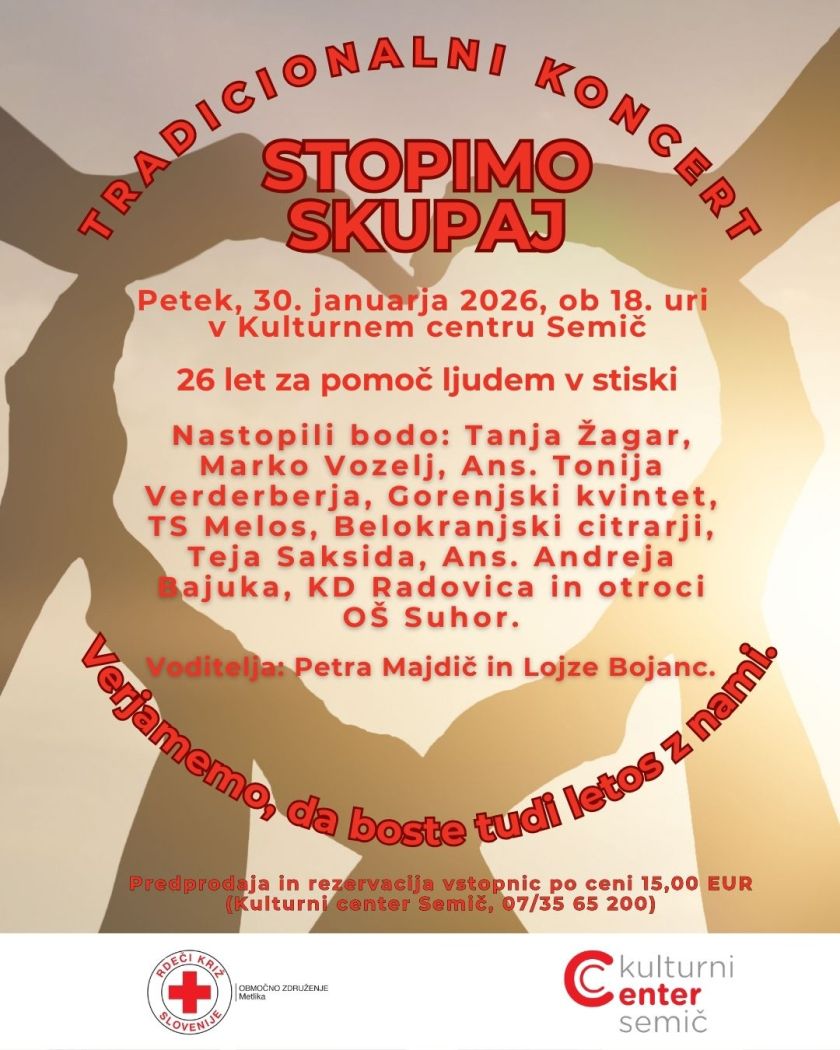 Dobrodelni koncert »Stopimo skupaj » - 26 let za pomoč ljudem v stiski