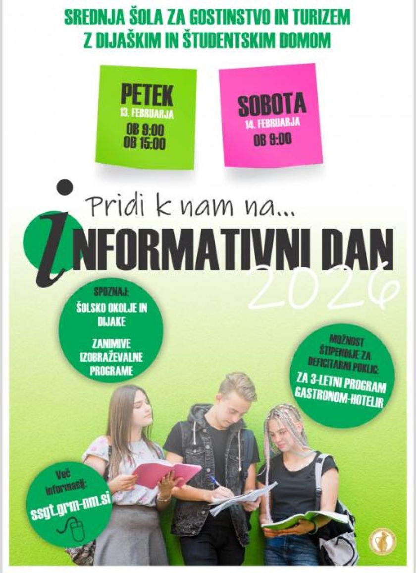 Informativni dan na Srednji šoli za gostinstvo in turizem