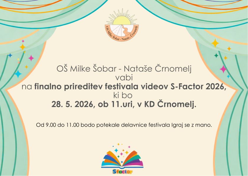 Vabljeni na zaključno prireditev festivala videov S-Factor!