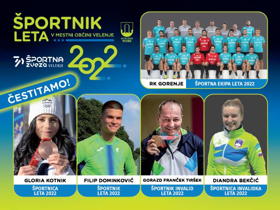 Čestitka - Športnik leta 2022, april 2023