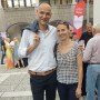 Vodja službe za odnose z javnostmi Petrol Sandi Salkič z ženo Mojco