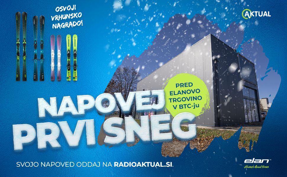Napovej prvi sneg pred novo Elanovo trgovino